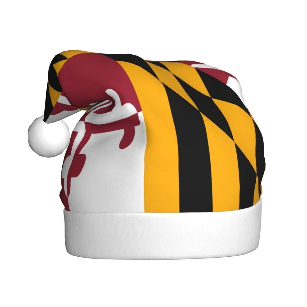 8425 Maryland Flag Christmas Hat Adults, Santa Hats, Holiday Hat
